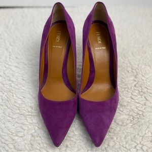 Fendi Purple Suede Heels